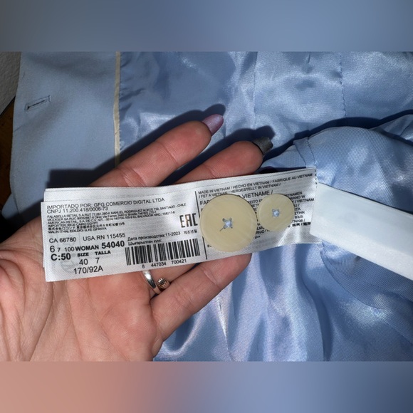 Mango Soft Blue Women's Blazer- Size 8 - Picture 11 of 12